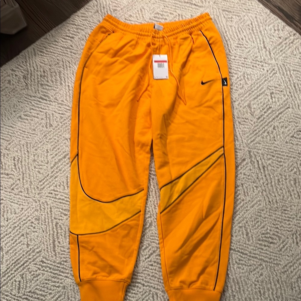 Nike mens Orange Jogger Pants size L